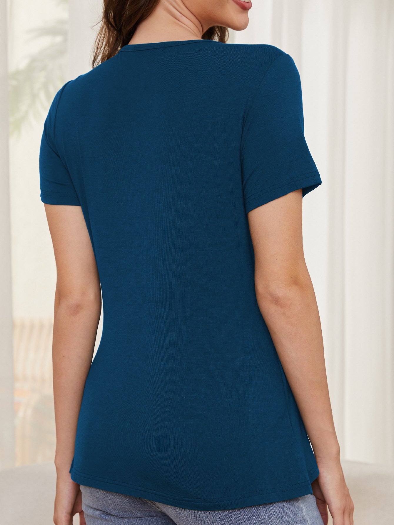 Beaisland Maternity Shirts Short Sleeve Nursing Tops, 3-Pack