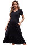 BEARSLAND round neck short sleeve maternity dress