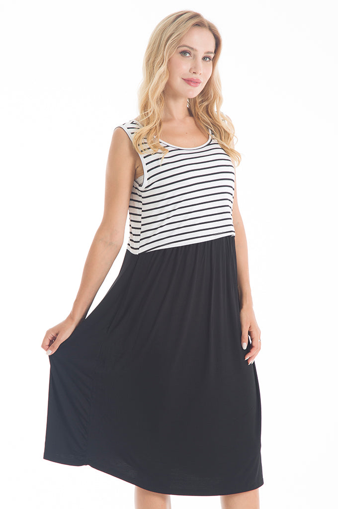 Bearsland Women's SleevelessNursing Breastfeeding Dresses with Pockets Bearsland Women's SleevelessNursing Breastfeeding Dresses with Pockets