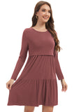 Bearsland Women’s Long Sleeve Nursing Dress with Pocket