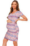 Bearsland Women Summer Short Sleeve Maternity Dress
