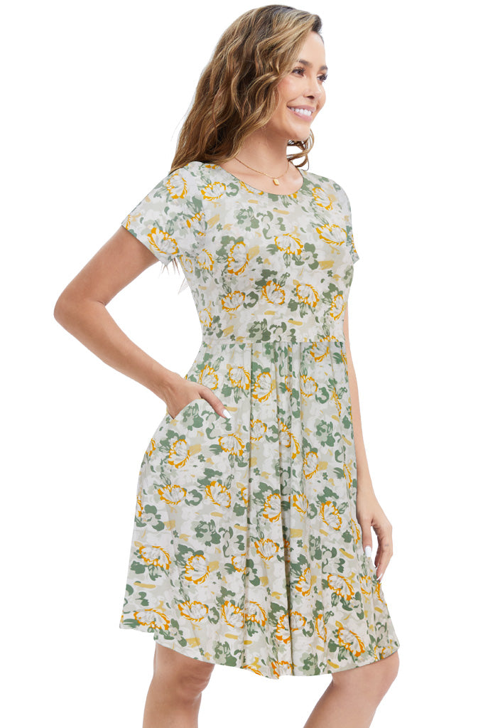 Bearsland Women's Short Sleeves Nursing Dresses with Pockets