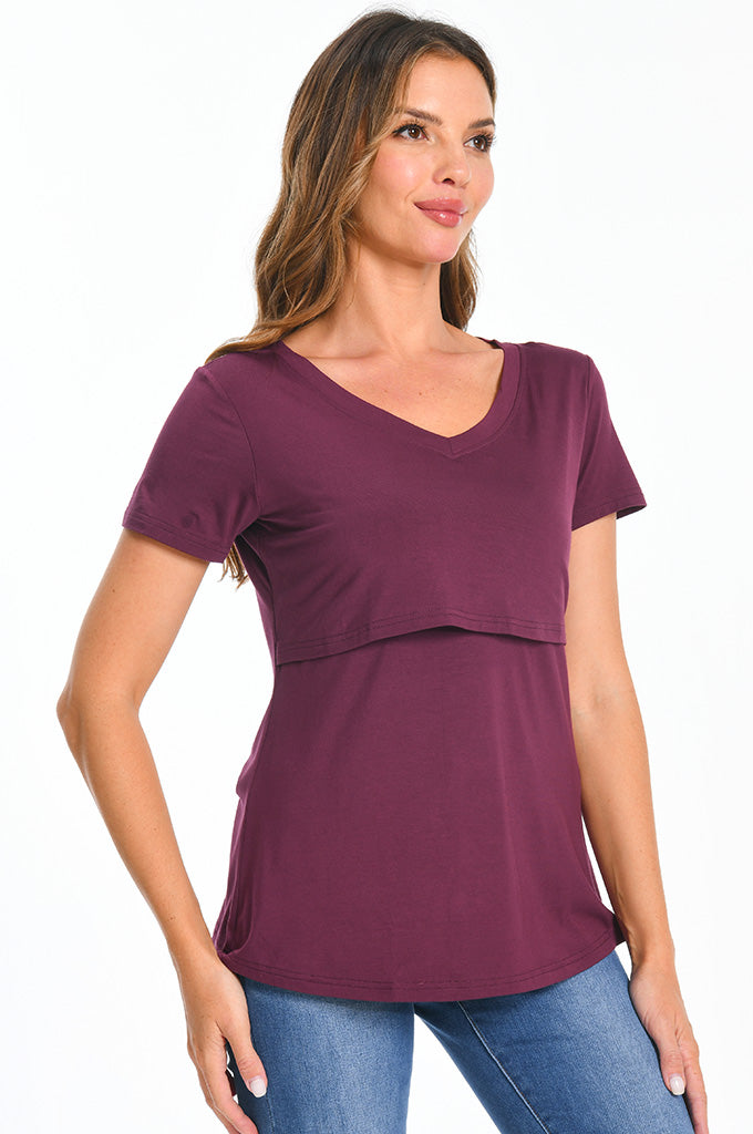 Bearsland Womens V Neck Nursing Tops Maternity Breastfeeding Tee Shirts