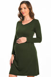 Bearsland Women's V-Neck Long Sleeve Maternity Dresses Nursing Dresses