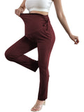 Bearsland Women's Plus Size Maternity Pants with Drawstring 2-Piece Set