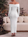 Long Sleeve Off Shoulder Maternity Dress for Photoshoot Baby Shower Bodycon Maxi Maternity Dresses Side Split Pregnancy Dress Formal Long Dresses