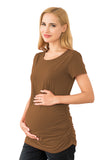 Bearsland Women's Maternity T-Shirt Classic Side Ruffle