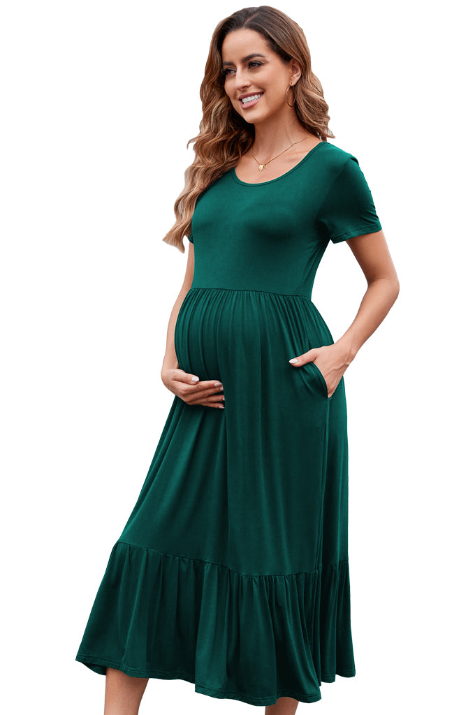 Beaisland round neck short sleeve maternity dress Bearsland Beaisland round neck short sleeve maternity dress Bearsland