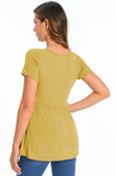 Bearsland Scoop Neck Short Sleeve  Maternity Tops