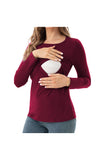 Women's Maternity Nursing Tops Comfy Long Sleeve Breastfeeding T-Shirt 3-Pack
