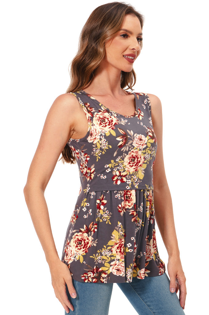 Bearsland Women's Sleeveless Round Neck Nursing Tank Top