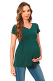 Bearsland Maternity Tops Short Sleeve V Neck Breastfeeding Shirt