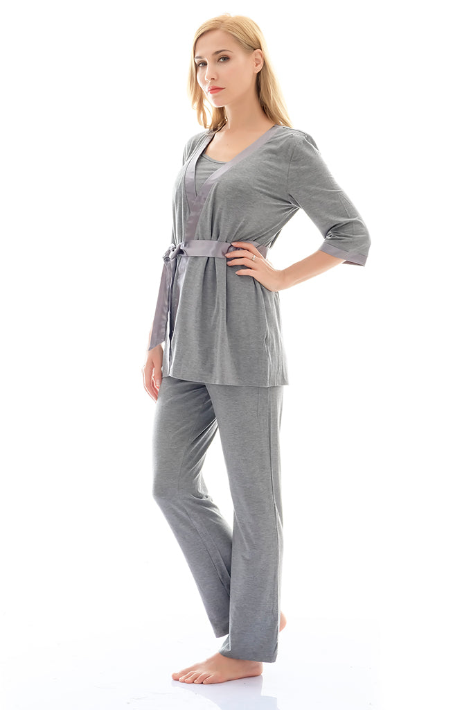 Bearsland Maternity Nursing Pajamas 3 Piece Set