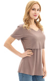 Bearsland Womens V Neck Nursing Tops Maternity Breastfeeding Tee Shirts