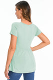 Bearsland Scoop Neck Short Sleeve  Maternity Tops