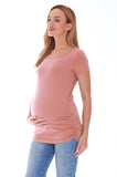 Bearsland Women's Maternity T-Shirt Classic Side Ruffle