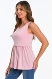 Bearsland Women's Sleeveless Round Neck Nursing Tank Top