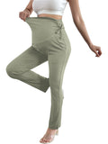 Bearsland Women's Plus Size Maternity Pants with Drawstring 2-Piece Set
