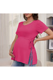 Bearsland Women's Maternity Shirt Casual Tops Side Split Pullovers Pregnancy Clothes