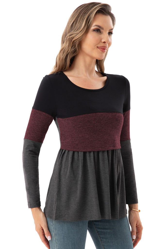 Bearsland Women’s Nursing Top Long Sleeve Scoop Neck Nursing Shirt