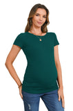 Bearsland Women's Maternity T-Shirt Classic Side Ruffle