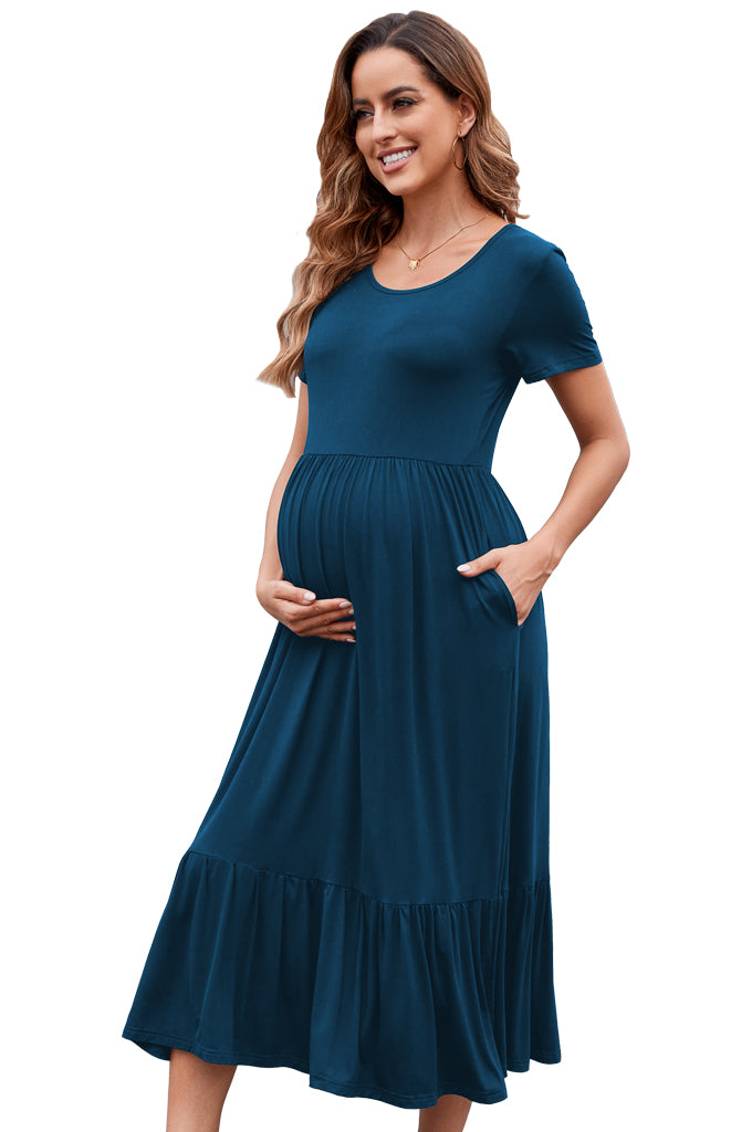 Beaisland round neck short sleeve maternity dress – Bearsland
