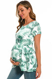 Bearsland Maternity Tops Short Sleeve Scoop Neck Pregnancy Clothes