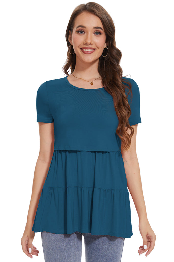 Bearsland Women’s Nursing Top 3pack Short Sleeve Scoop Neck Nursing Shirt