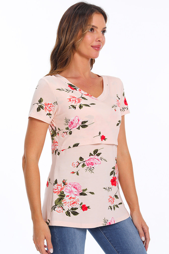 Bearsland Womens V Neck Nursing Tops Maternity Breastfeeding Tee Shirts