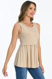 Bearsland Women's Sleeveless Round Neck Nursing Tank Top