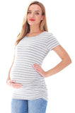 Bearsland Women's Maternity T-Shirt Classic Side Ruffle