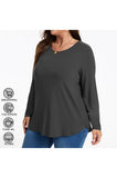 Women's Plus Size Tops Crew neck Long Sleeve Shirts Loose Tunic Tops Fall Shirts