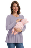 Bearsland Women’s Nursing Top 3pack Long Sleeve Scoop Neck Breastfeeding Shirts