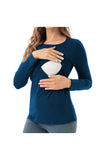 Women's Maternity Nursing Tops Comfy Long Sleeve Breastfeeding T-Shirt 3-Pack