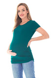 Bearsland Women's Maternity T-Shirt Classic Side Ruffle