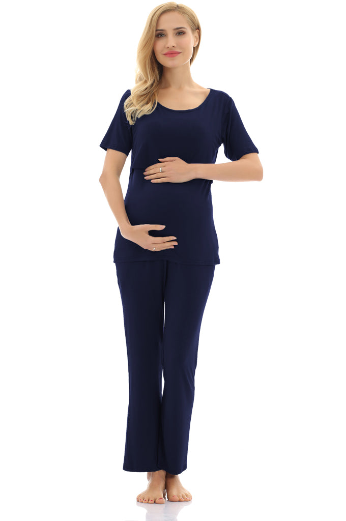 Bearsland Women's Maternity Nursing Pajamas Sleepwear Set