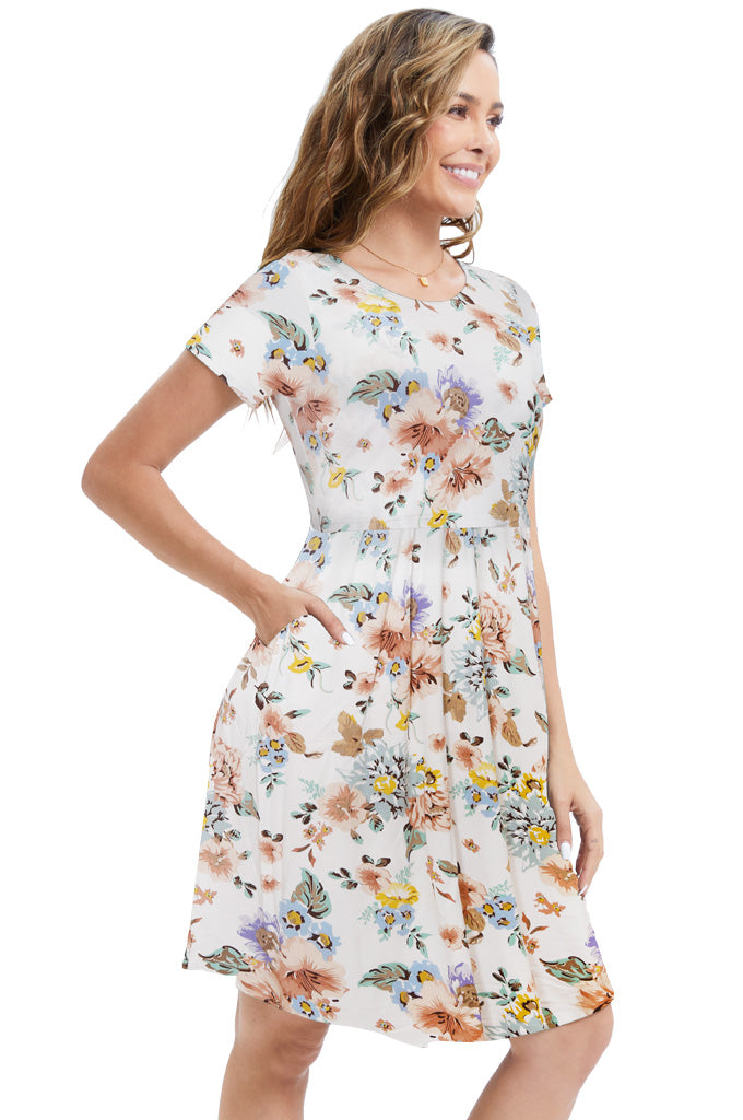 Bearsland Women's Short Sleeves Nursing Dresses with Pockets