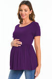 Bearsland Maternity Tops Short Sleeve Scoop Neck Pregnancy Clothes