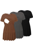 Bearsland Women’s Nursing Top 3pack Short Sleeve Scoop Neck Nursing Shirt