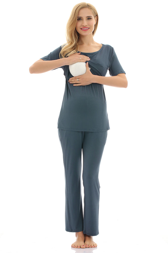 Bearsland Women's Maternity Nursing Pajamas Sleepwear Set