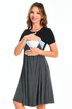 Bearsland Women’s Short Sleeve Nursing Dress with Pocket