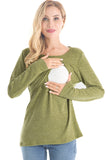 Women's 3 Packs Maternity Clothes Long Sleeves Breastfeeding Shirts Nursing Top