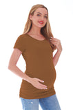 Bearsland Women's Maternity T-Shirt Classic Side Ruffle