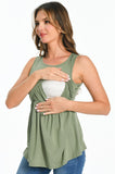 Bearsland Women's Sleeveless Round Neck Nursing Tank Top