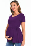 Bearsland Maternity Tops Short Sleeve Scoop Neck Pregnancy Clothes