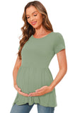 Bearsland Maternity Tops Short Sleeve Scoop Neck Pregnancy Clothes