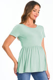Bearsland Maternity Tops Short Sleeve Scoop Neck Pregnancy Clothes