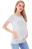 Bearsland Women's Maternity T-Shirt Classic Side Ruffle