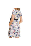 Bearsland Women’s Maternity Midi Dress Short Sleeve Casual Beach Pregnancy Dresses with Belt