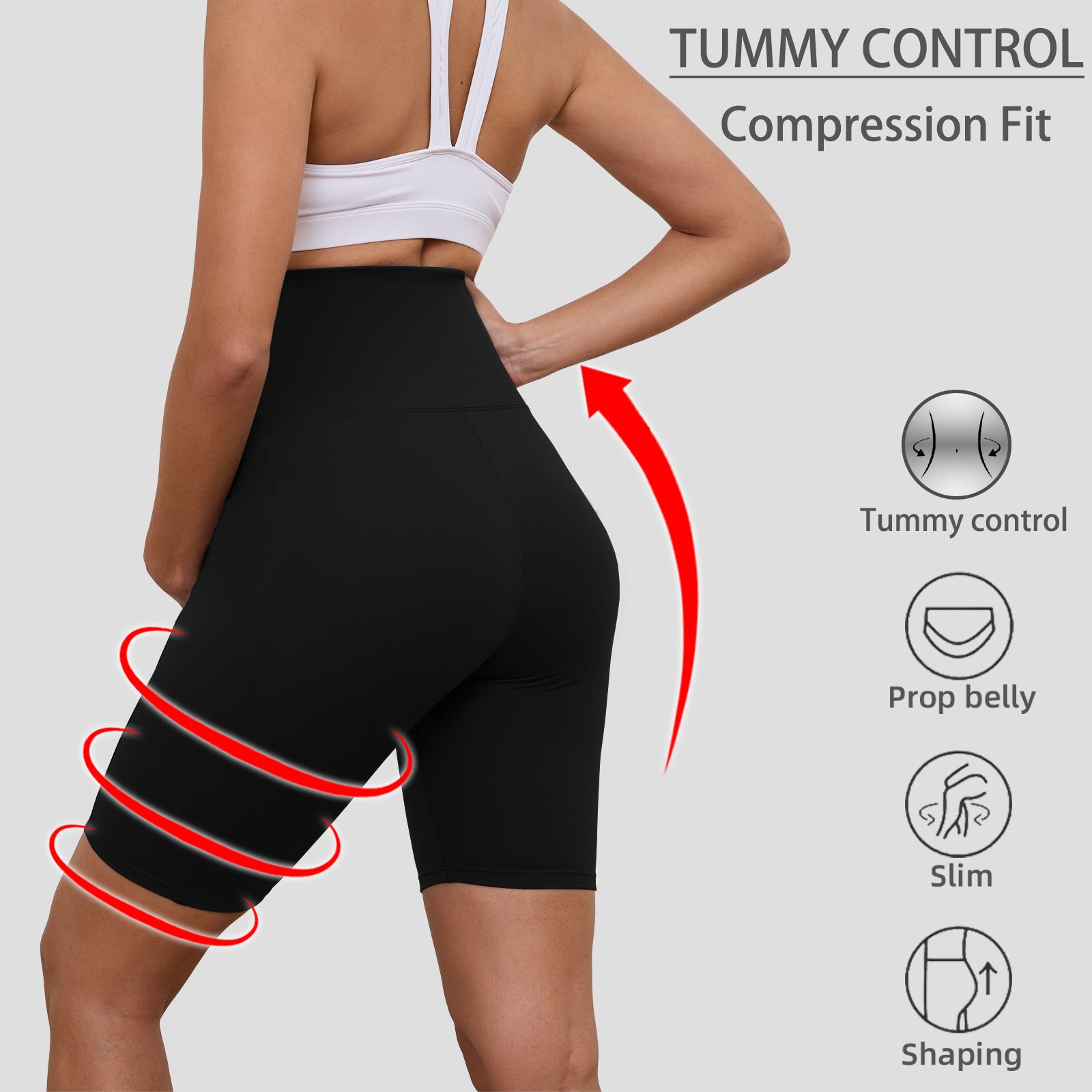 DDLUYY Women's Plus Size Butterluxe Tummy Control High Waist Yoga Shorts Workout Athletic Biker Shorts with Pockets 3-Pack